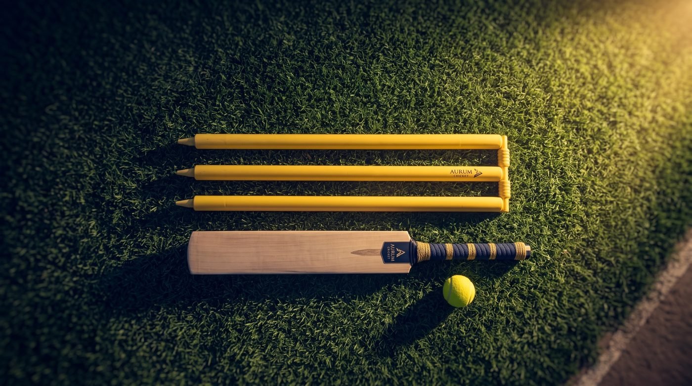 Cricket kit on turf
